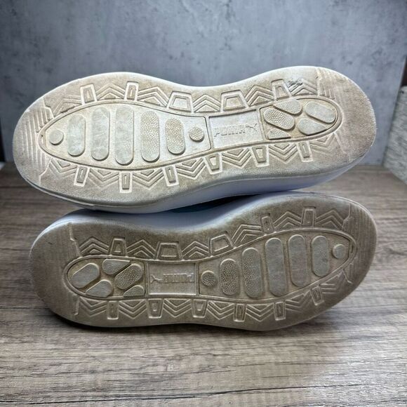 Puma~Women’s~”Oslo Maja”~White/Blue Platform Trainers Sneakers~Size 7 - Picture 7 of 8